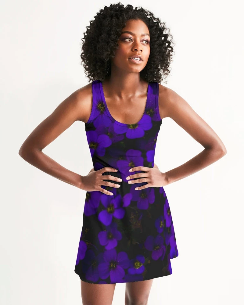 Harlow & Lloyd Midnight Purple Flower Women's Racerback Dress 3 Harlow & Lloyd Midnight Purple Flower Women's Racerback Dress