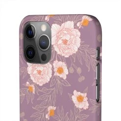 Printify Orange Peonies Floral Rose Phone Case