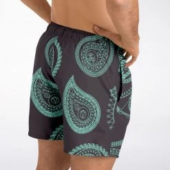 Subliminator Mint Paisley Swim Shorts Men