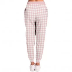 Subliminator Pale Pink Gingham Check Unisex Fleece Joggers Pants & Joggers 13 Subliminator Pale Pink Gingham Check Unisex Fleece Joggers Pants & Joggers