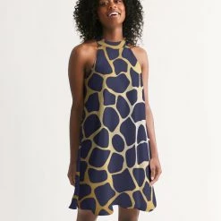 Harlow & Lloyd Regal Giraffe Women's Halter Dress