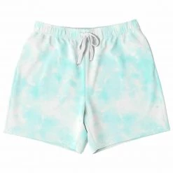 Subliminator Blue Cloud Pastel Tie Dye Fleece Shorts