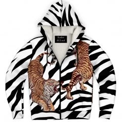 Subliminator Yin Yang Tiger Fleece Zip Hoodie Hoodies