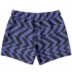 Subliminator Men Blue Violet & Charcoal Abstract Striped Swim Shorts