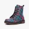 Harlow & Lloyd Red & Green Tartan Delight Lace Up Boots
