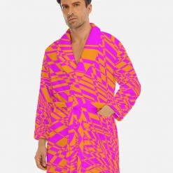 Harlow & Lloyd Fuchsia & Orange Men's Short Robe