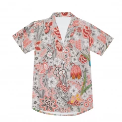 Harlow & Lloyd Blood Orange Floral V-neck Short Sleeve Shirt 14 Harlow & Lloyd Blood Orange Floral V-neck Short Sleeve Shirt