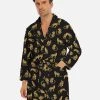 Harlow & Lloyd Black Leopards Short Robe Sleepwear / Loungewear 2 Harlow & Lloyd Black Leopards Short Robe Sleepwear / Loungewear