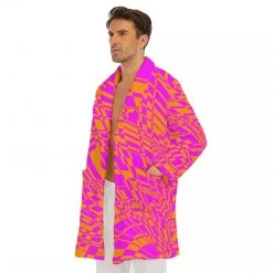 Harlow & Lloyd Fuchsia & Orange Men's Short Robe 13 Harlow & Lloyd Fuchsia & Orange Men's Short Robe