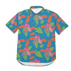 Harlow & LLoyd Tropical Flower Power Blue Short Sleeve Shirt Shirts 15 Harlow & LLoyd Tropical Flower Power Blue Short Sleeve Shirt Shirts