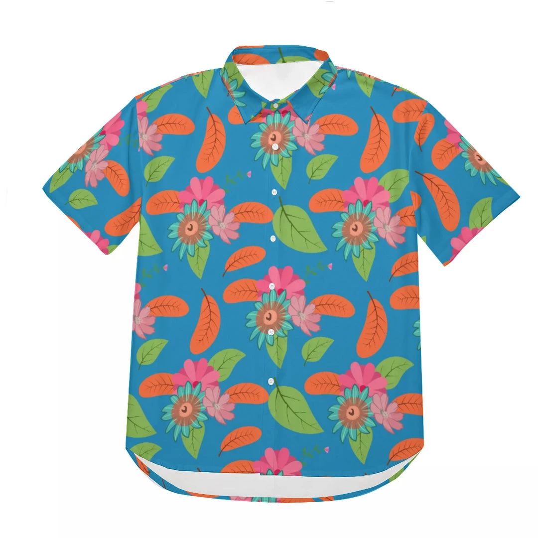 Harlow & LLoyd Tropical Flower Power Blue Short Sleeve Shirt Shirts 7 Harlow & LLoyd Tropical Flower Power Blue Short Sleeve Shirt Shirts