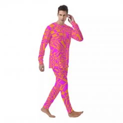 Harlow & Lloyd Sleepwear / Loungewear Fuchsia & Orange Warp Men's PJ Set