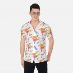 Harlow & Lloyd Shirts White Summer Floral Short Sleeve Shirt 9 Harlow & Lloyd Shirts White Summer Floral Short Sleeve Shirt