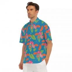 Harlow & LLoyd Tropical Flower Power Blue Short Sleeve Shirt Shirts 19 Harlow & LLoyd Tropical Flower Power Blue Short Sleeve Shirt Shirts