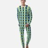 Harlow & Lloyd Blue & Yellow Harlequin Check Men's PJ Set Sleepwear / Loungewear