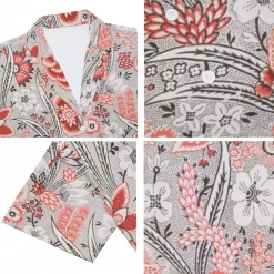 Harlow & Lloyd Blood Orange Floral V-neck Short Sleeve Shirt 16 Harlow & Lloyd Blood Orange Floral V-neck Short Sleeve Shirt