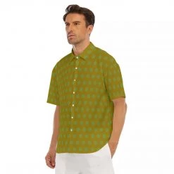 Harlow & LLoyd Olive & Wasabi Polkadot Drop Shoulder Short Sleeve Shirt Shirts