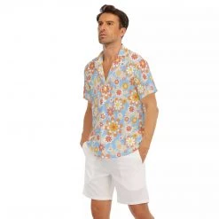 Harlow & Lloyd Shirts Blue Blooming Mod Floral V-Neck Short Sleeve Shirt 13 Harlow & Lloyd Shirts Blue Blooming Mod Floral V-Neck Short Sleeve Shirt
