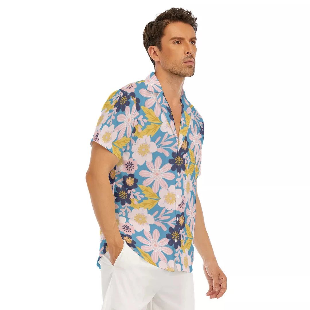 Harlow & Lloyd Blue Frisky Floral V-Neck Short Sleeve Shirt Shirts 5 Harlow & Lloyd Blue Frisky Floral V-Neck Short Sleeve Shirt Shirts