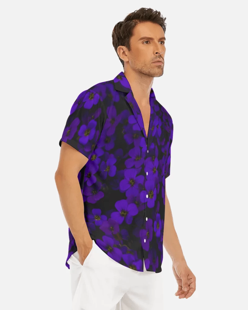 Harlow & Lloyd Shirts Midnight Purple Flower V-Neck Short Sleeve Shirt 4 Harlow & Lloyd Shirts Midnight Purple Flower V-Neck Short Sleeve Shirt