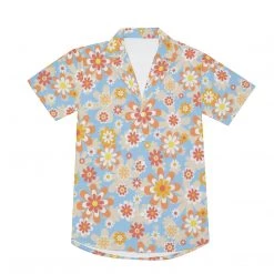 Harlow & Lloyd Shirts Blue Blooming Mod Floral V-Neck Short Sleeve Shirt 15 Harlow & Lloyd Shirts Blue Blooming Mod Floral V-Neck Short Sleeve Shirt