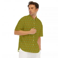 Harlow & LLoyd Olive & Wasabi Polkadot Drop Shoulder Short Sleeve Shirt Shirts