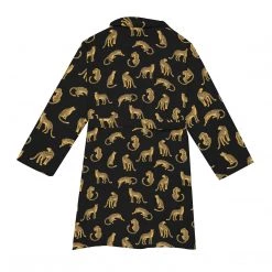 Harlow & Lloyd Black Leopards Short Robe Sleepwear / Loungewear 16 Harlow & Lloyd Black Leopards Short Robe Sleepwear / Loungewear