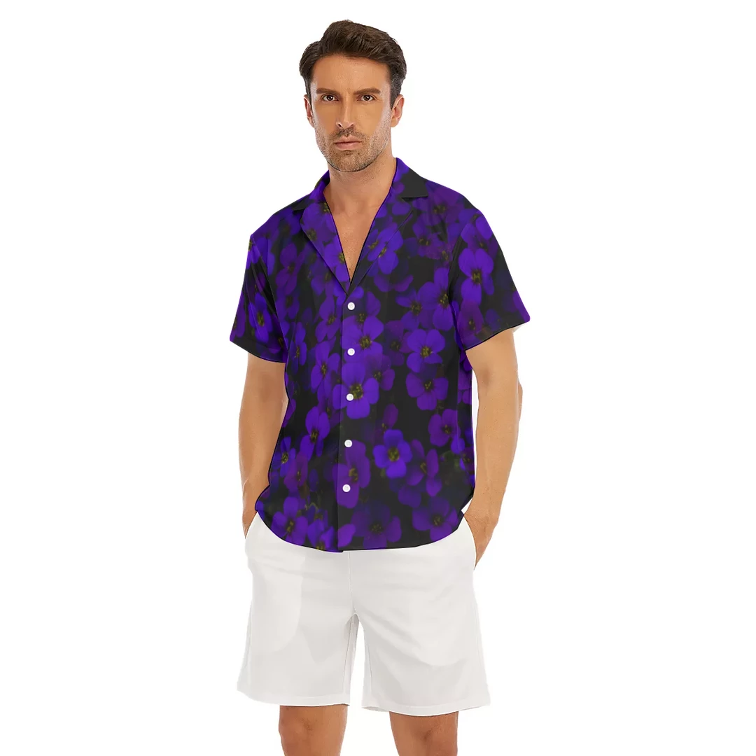 Harlow & Lloyd Shirts Midnight Purple Flower V-Neck Short Sleeve Shirt 5 Harlow & Lloyd Shirts Midnight Purple Flower V-Neck Short Sleeve Shirt