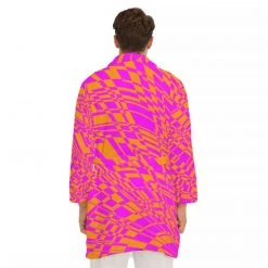 Harlow & Lloyd Fuchsia & Orange Men's Short Robe 14 Harlow & Lloyd Fuchsia & Orange Men's Short Robe