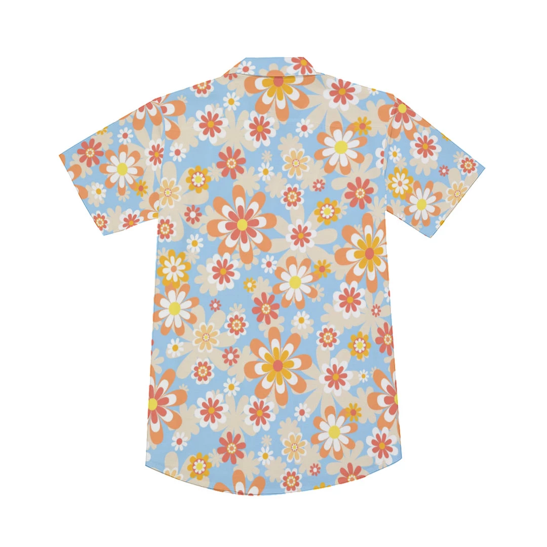 Harlow & Lloyd Shirts Blue Blooming Mod Floral V-Neck Short Sleeve Shirt 8 Harlow & Lloyd Shirts Blue Blooming Mod Floral V-Neck Short Sleeve Shirt