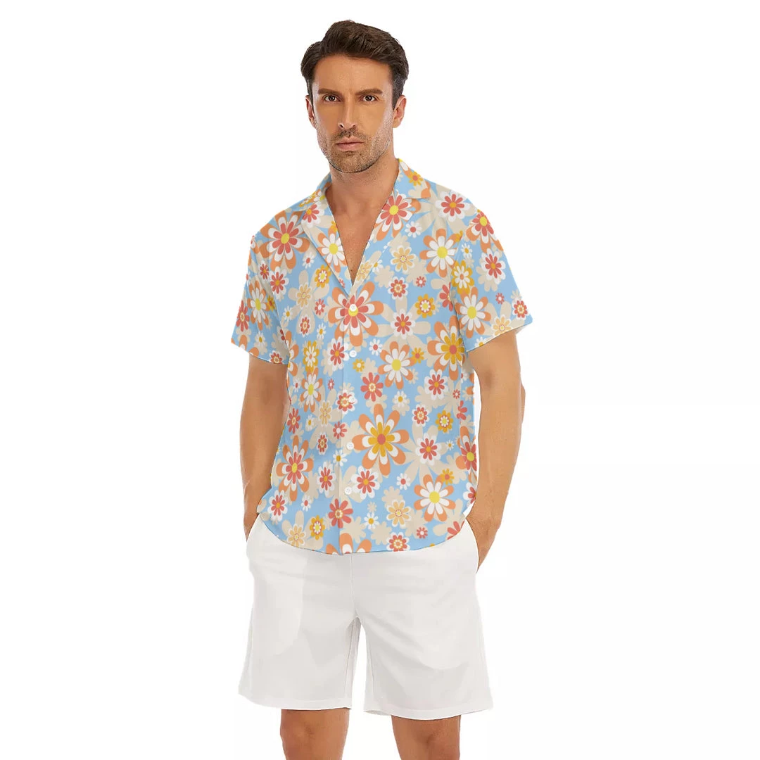 Harlow & Lloyd Shirts Blue Blooming Mod Floral V-Neck Short Sleeve Shirt 4 Harlow & Lloyd Shirts Blue Blooming Mod Floral V-Neck Short Sleeve Shirt