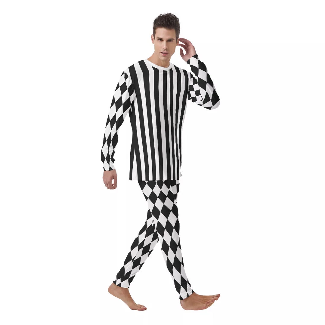 Harlow & Lloyd Black & White Check Striped Men's PJ Set 5 Harlow & Lloyd Black & White Check Striped Men's PJ Set