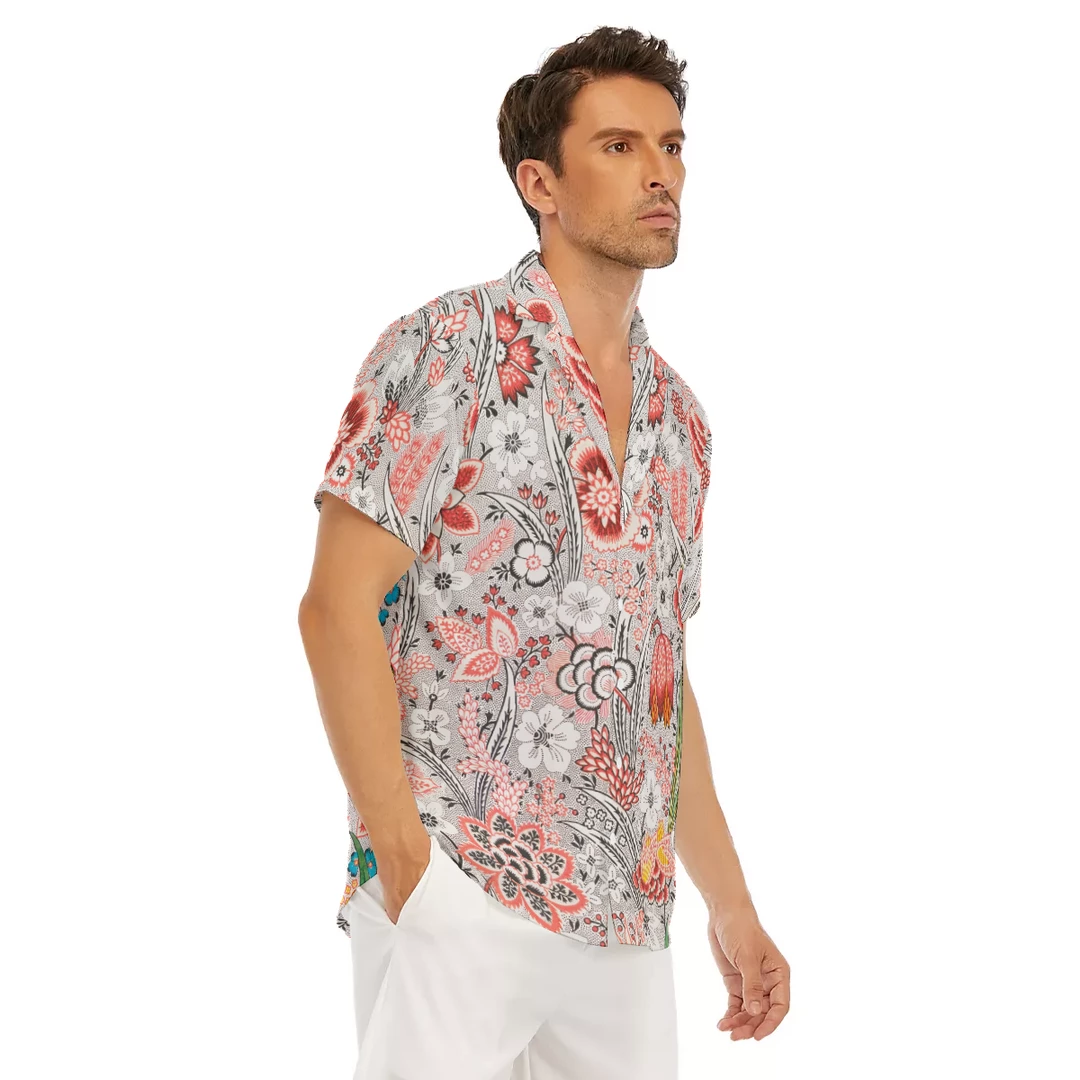 Harlow & Lloyd Blood Orange Floral V-neck Short Sleeve Shirt 5 Harlow & Lloyd Blood Orange Floral V-neck Short Sleeve Shirt