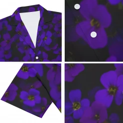 Harlow & Lloyd Shirts Midnight Purple Flower V-Neck Short Sleeve Shirt 16 Harlow & Lloyd Shirts Midnight Purple Flower V-Neck Short Sleeve Shirt