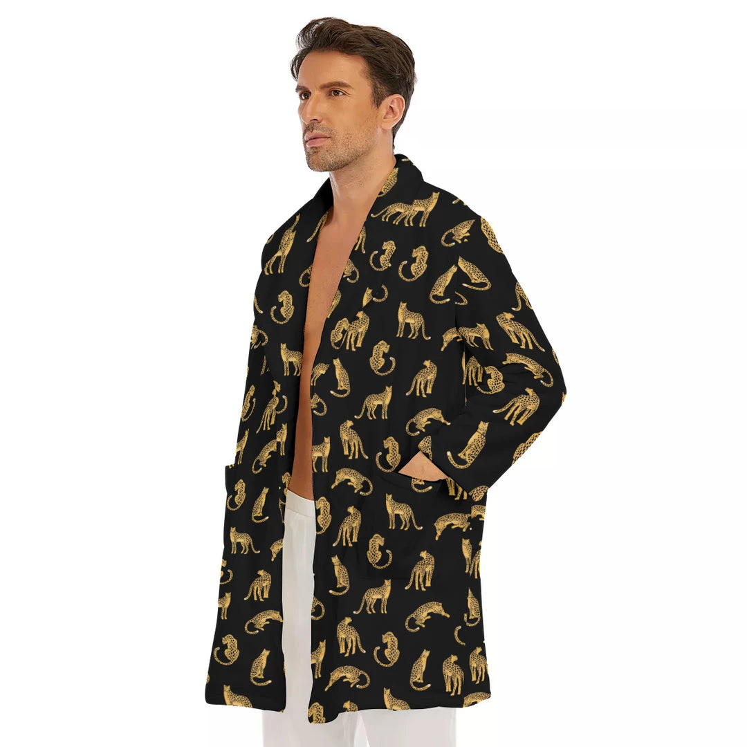 Harlow & Lloyd Black Leopards Short Robe Sleepwear / Loungewear 5 Harlow & Lloyd Black Leopards Short Robe Sleepwear / Loungewear