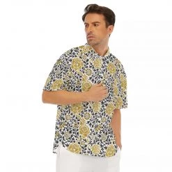 Harlow & LLoyd Shirts Chrysanthemum Drop Shoulder Short Sleeve Shirt