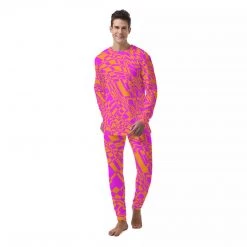 Harlow & Lloyd Sleepwear / Loungewear Fuchsia & Orange Warp Men's PJ Set