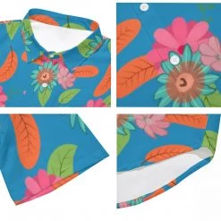 Harlow & LLoyd Tropical Flower Power Blue Short Sleeve Shirt Shirts 17 Harlow & LLoyd Tropical Flower Power Blue Short Sleeve Shirt Shirts