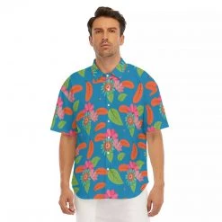 Harlow & LLoyd Tropical Flower Power Blue Short Sleeve Shirt Shirts 12 Harlow & LLoyd Tropical Flower Power Blue Short Sleeve Shirt Shirts