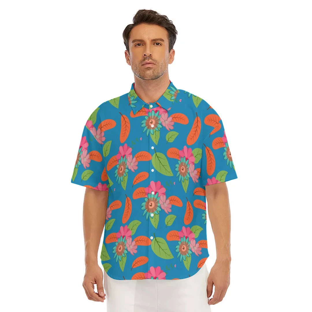 Harlow & LLoyd Tropical Flower Power Blue Short Sleeve Shirt Shirts 4 Harlow & LLoyd Tropical Flower Power Blue Short Sleeve Shirt Shirts
