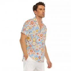 Harlow & Lloyd Shirts Blue Blooming Mod Floral V-Neck Short Sleeve Shirt 19 Harlow & Lloyd Shirts Blue Blooming Mod Floral V-Neck Short Sleeve Shirt