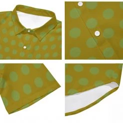 Harlow & LLoyd Olive & Wasabi Polkadot Drop Shoulder Short Sleeve Shirt Shirts