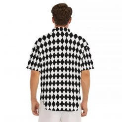 Harlow & Lloyd Shirts Black & White Harlequin Pattern Drop Shoulder Short Sleeve Shirt 14 Harlow & Lloyd Shirts Black & White Harlequin Pattern Drop Shoulder Short Sleeve Shirt