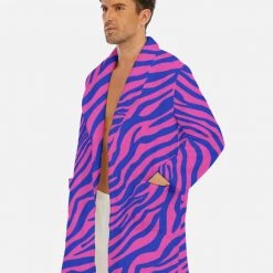 Harlow & Lloyd Sleepwear / Loungewear Electric Zebra Men's Short Robe