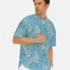 Harlow & Lloyd Victorian Blue Floral Short Sleeve Shirt Shirts