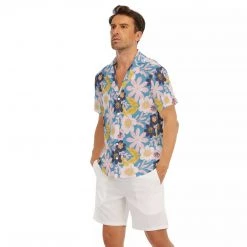 Harlow & Lloyd Blue Frisky Floral V-Neck Short Sleeve Shirt Shirts 19 Harlow & Lloyd Blue Frisky Floral V-Neck Short Sleeve Shirt Shirts