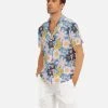 Harlow & Lloyd Blue Frisky Floral V-Neck Short Sleeve Shirt Shirts 1 Harlow & Lloyd Blue Frisky Floral V-Neck Short Sleeve Shirt Shirts