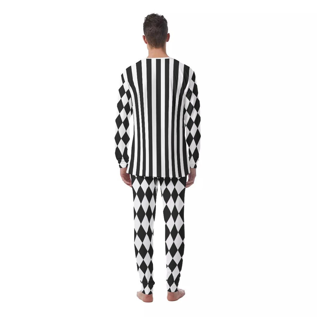 Harlow & Lloyd Black & White Check Striped Men's PJ Set 6 Harlow & Lloyd Black & White Check Striped Men's PJ Set