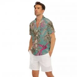 Harlow & Lloyd Shirts Vintage Bird & Tropical Palm V-Neck Short Sleeve Shirt