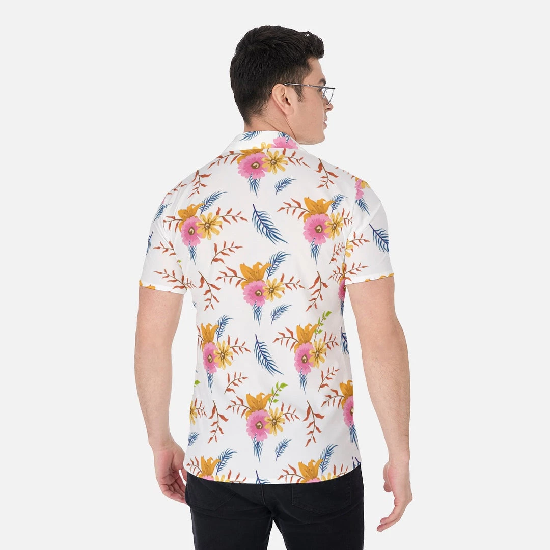 Harlow & Lloyd Shirts White Summer Floral Short Sleeve Shirt 7 Harlow & Lloyd Shirts White Summer Floral Short Sleeve Shirt